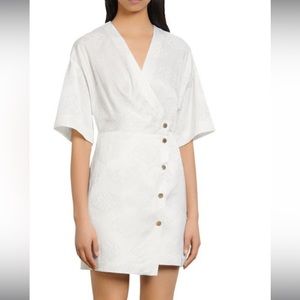 SANDRO Harpie wrap-effect jacquard mini dress